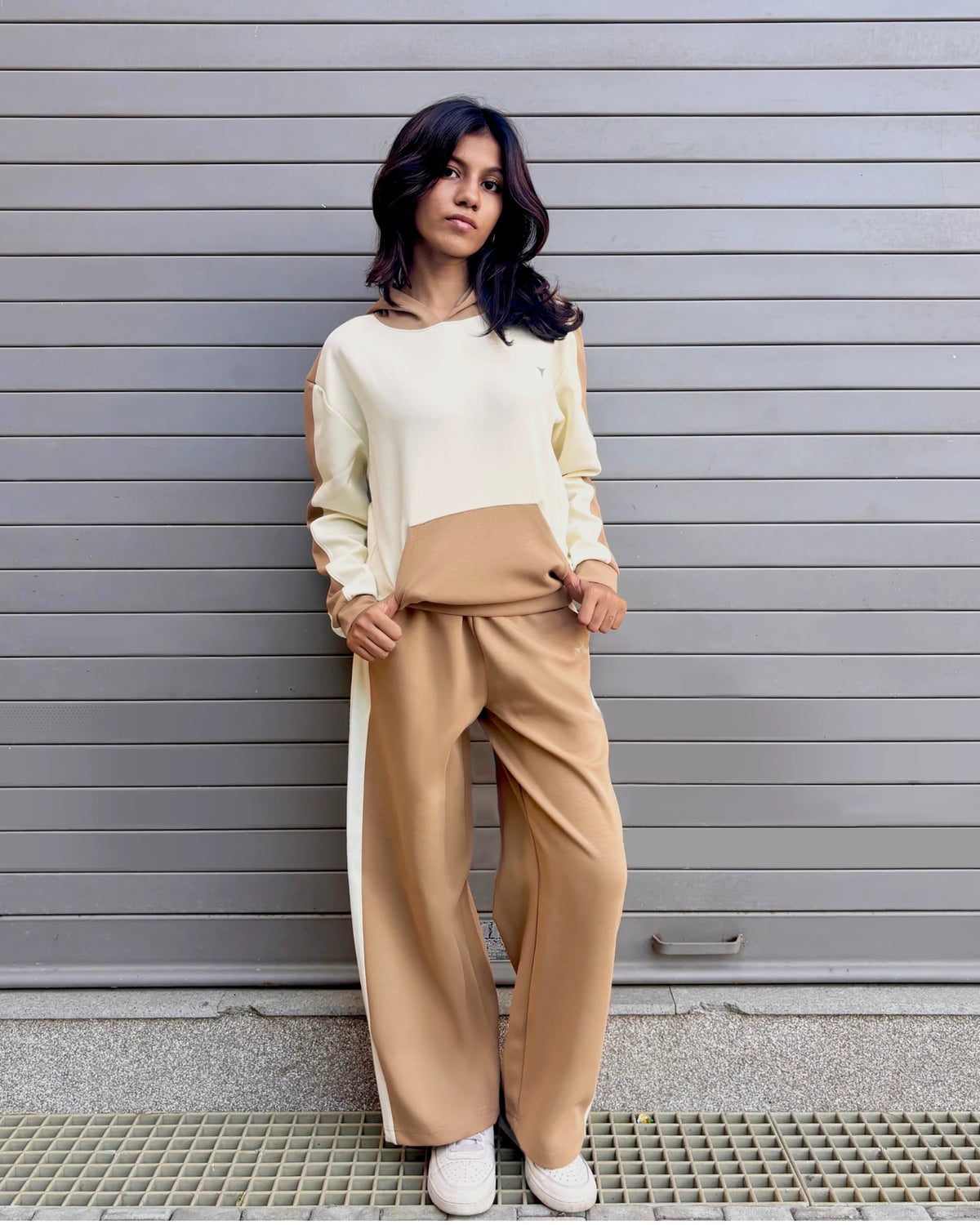 U & Me Hoodie - Beige and Brown