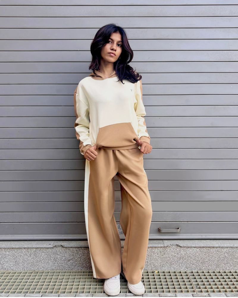 U & Me Hoodie - Beige and Brown