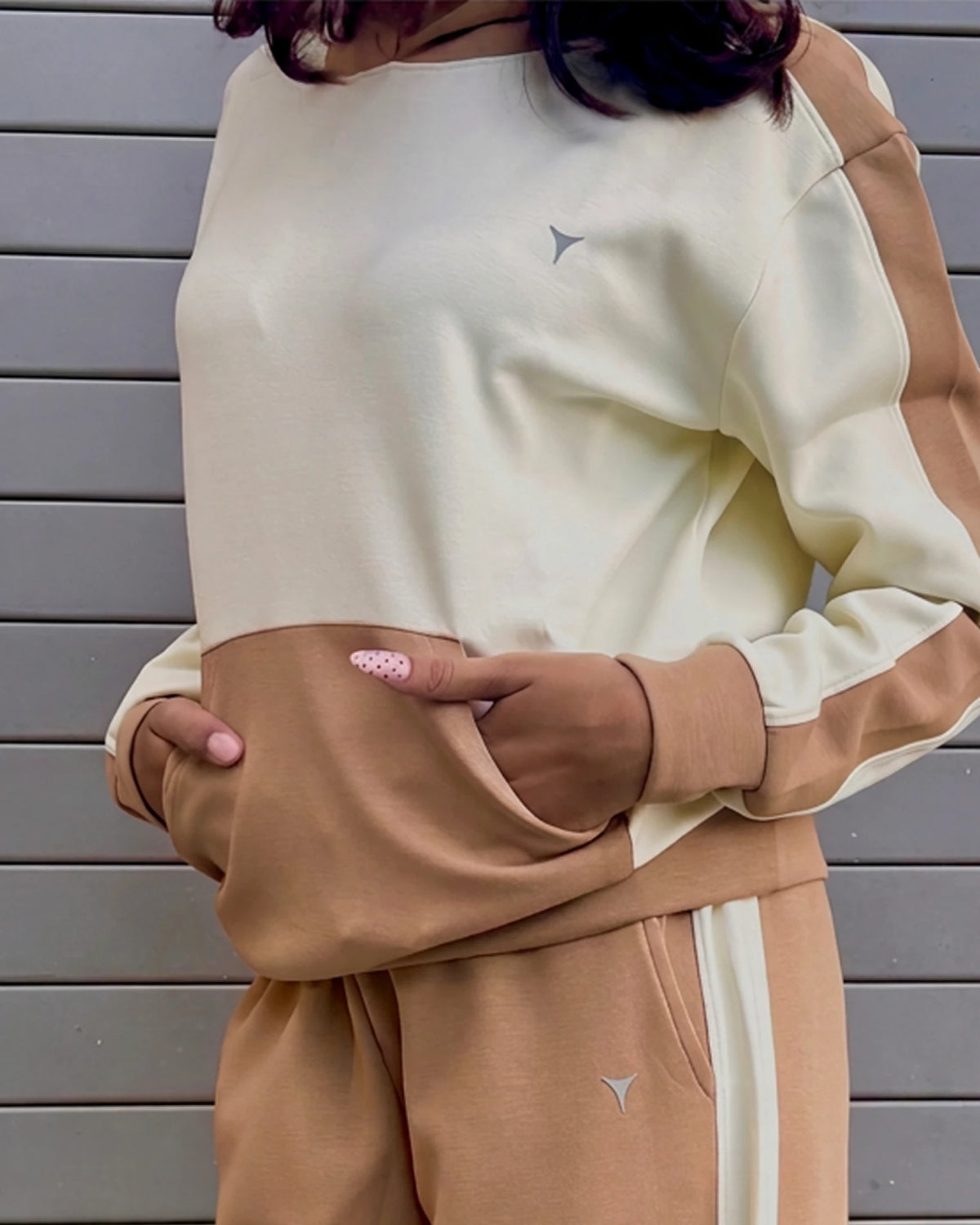 U & Me Hoodie - Beige and Brown